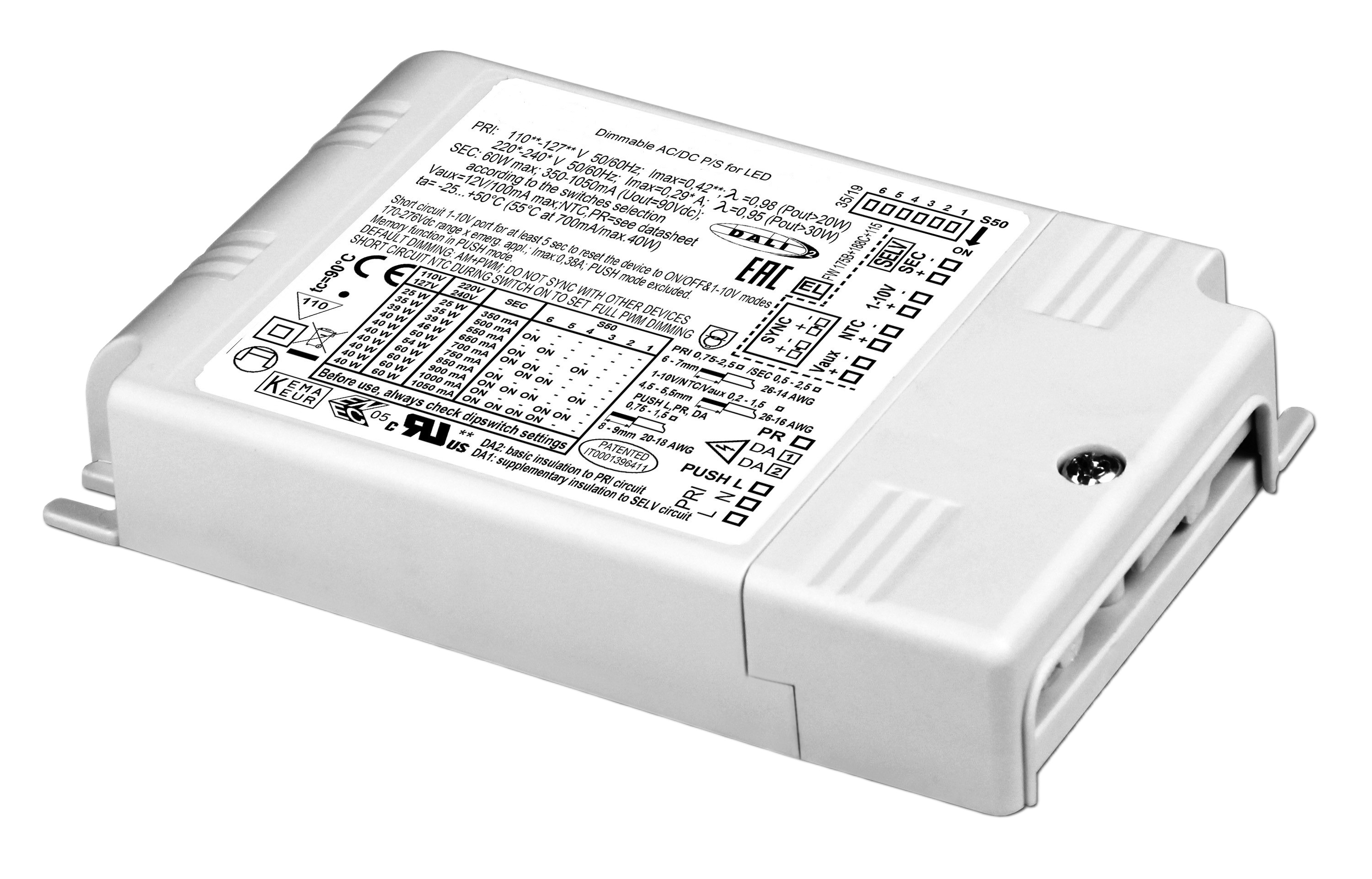 Orbitec LED Driver, 74V Output, 60 W Output, 1050mA 0/1-10 V