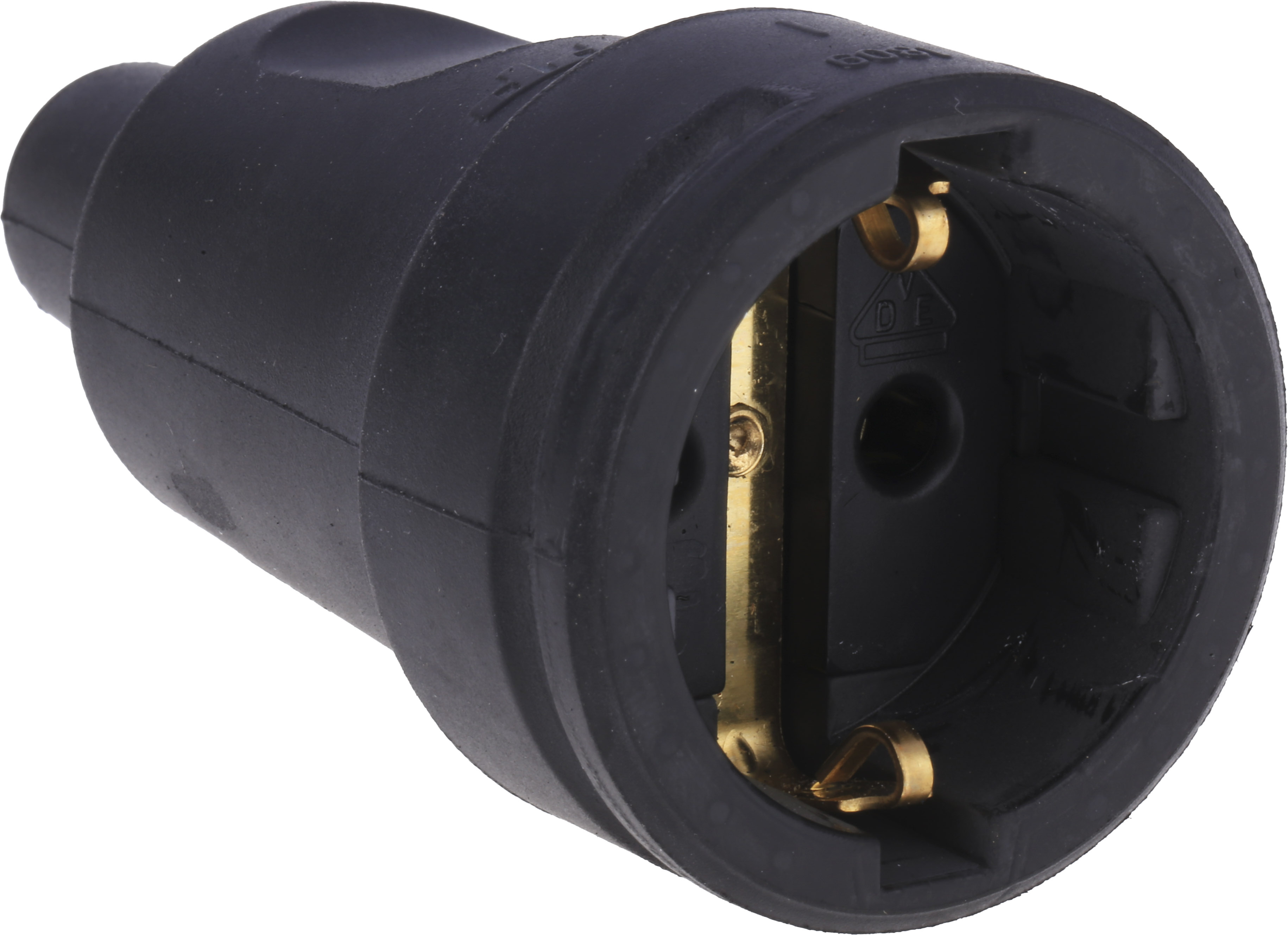 Kopp Europe Mains Connector Black, 16A, Cable Rubber, 250V, Screw