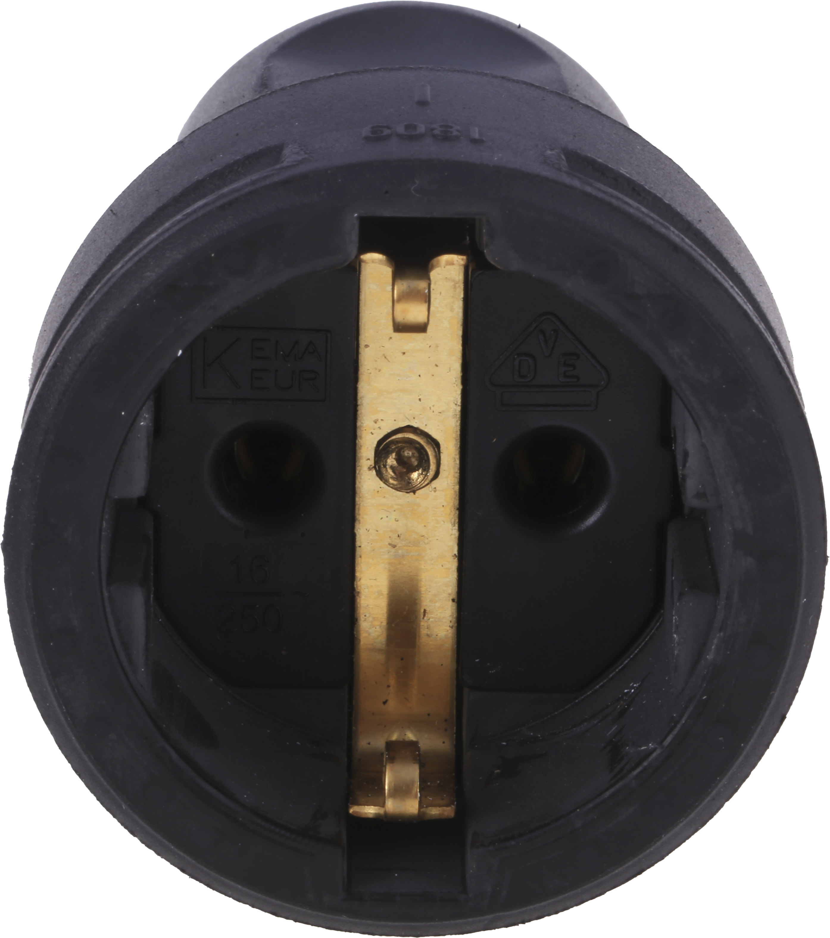180916009 Kopp Europe Mains Connector Black, 16A, Cable Rubber, 250V, Screw