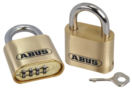 180ib50 ABUS Keyed Brass, Stainless Steel Weatherproof Padlock Weatherproof, 8 mm Shackle, 53 mm Body