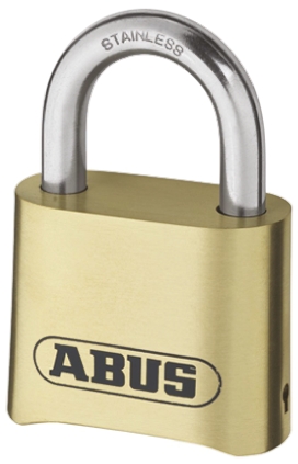 180ib50 ABUS Keyed Brass, Stainless Steel Weatherproof Padlock Weatherproof, 8 mm Shackle, 53 mm Body