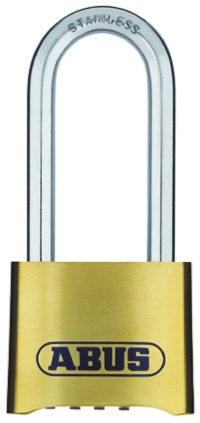 ABUS Combination Padlock Brass, Stainless Steel Weatherproof Padlock Weatherproof, 8 mm Shackle, 52 mm Body