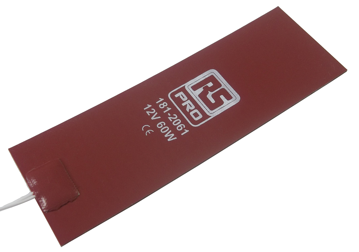 RS PRO Silicone Heater Mat, 12V dc, 60 W Rectangle, 6 in 2in