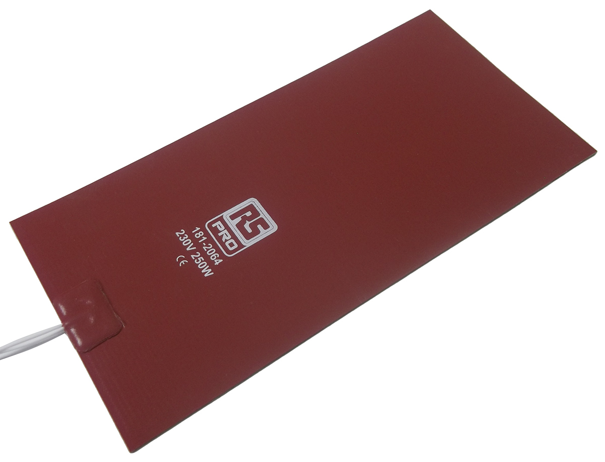 RS PRO Silicone Heater Mat, 230V ac, 250 W Rectangle, 10 in 5in