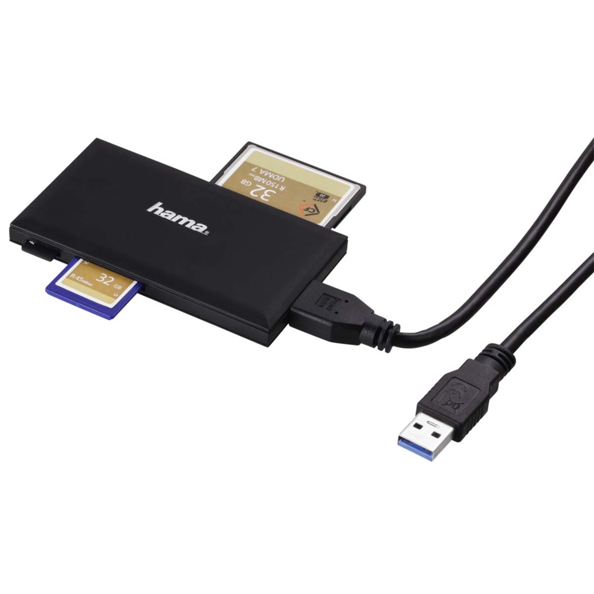 181018 Hama 4 Port Multi-Card Reader USB 3.0 MicroSD, MS, Compact Flash, SD