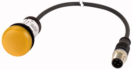 Eaton, C22, Panel Mount Yellow LED Indicator, 22 mm Cutout, IP67, IP69K, Round, 24V ac/dc