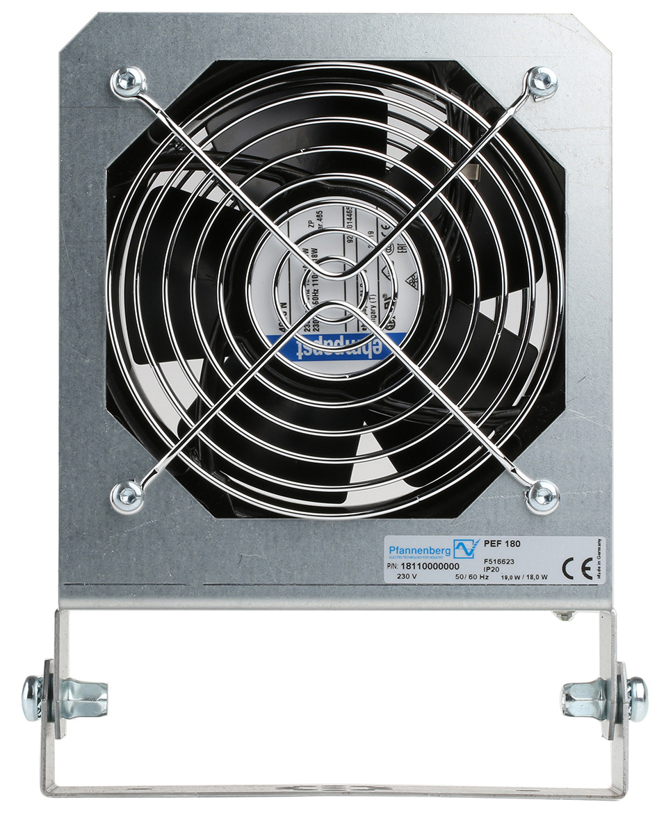 18110000000 Pfannenberg PEF180 Series Enclosure Fan, 160 m³/h 230V ac 52 mm 202mm 52 mm
