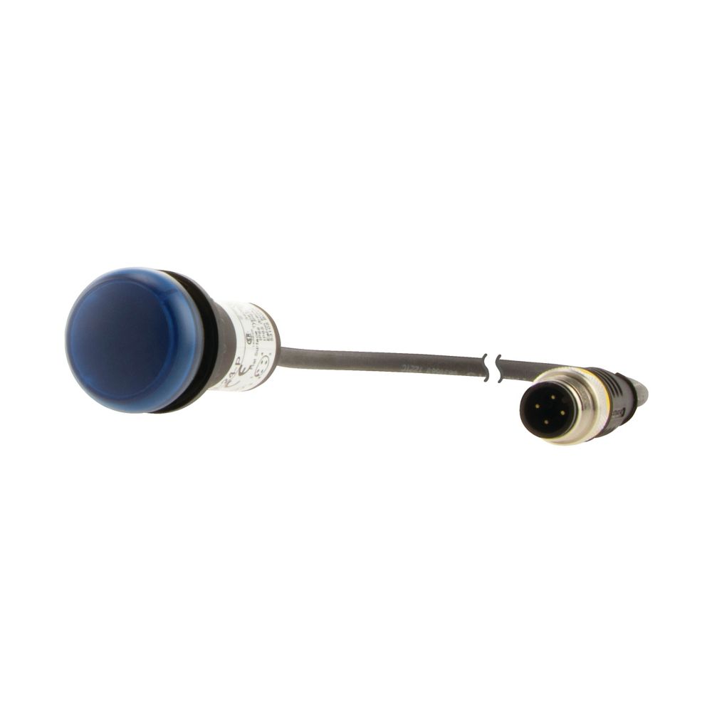 Eaton, C22, Panel Mount Blue LED Indicator, 22.5 mm Cutout, Round, 34V