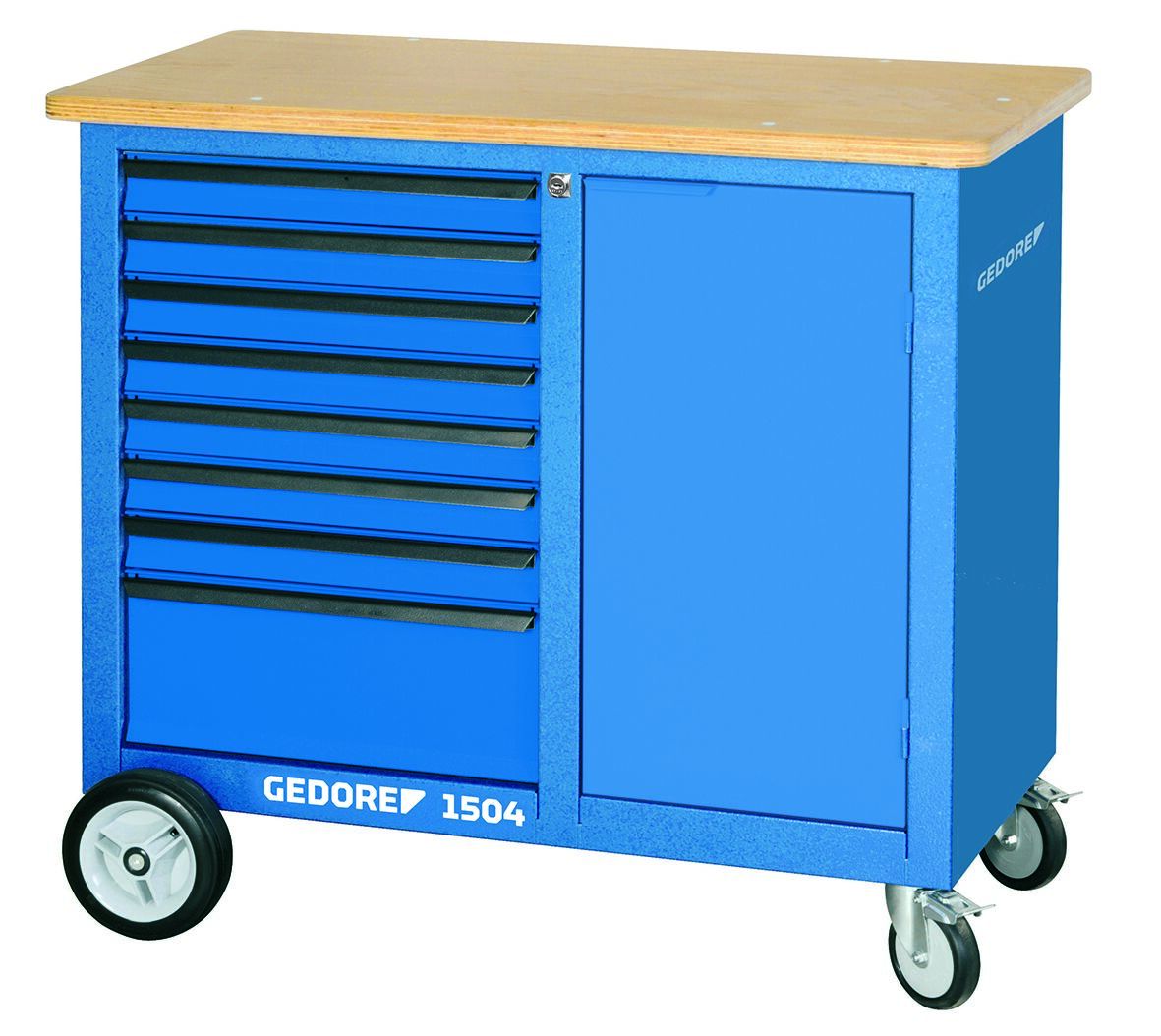Gedore Portable Sheet Steel Mobile Workbench, 1000kg Max Load, 985 mm x 630mm x 1100 mm