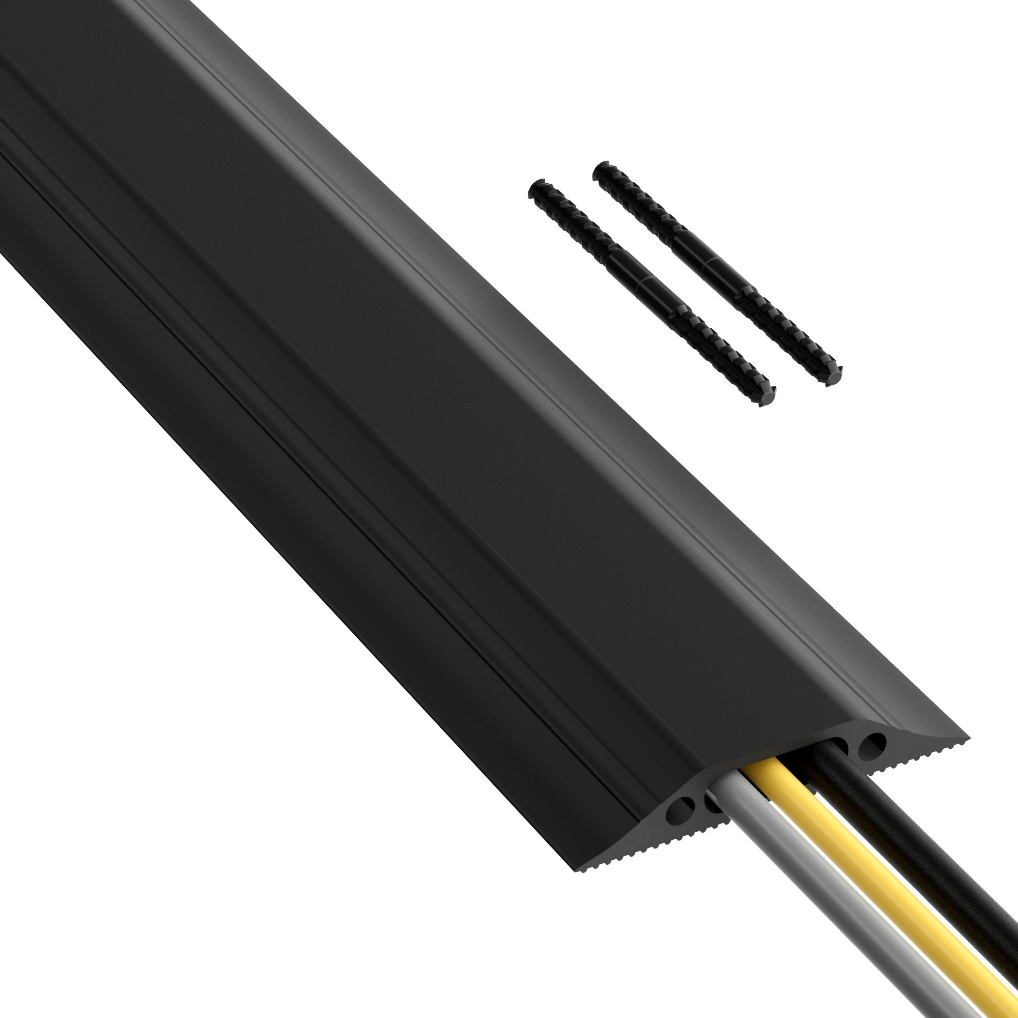 RS PRO 1.8 m Black Cable Cover in Polyvinyl Chloride, 30 mm ID