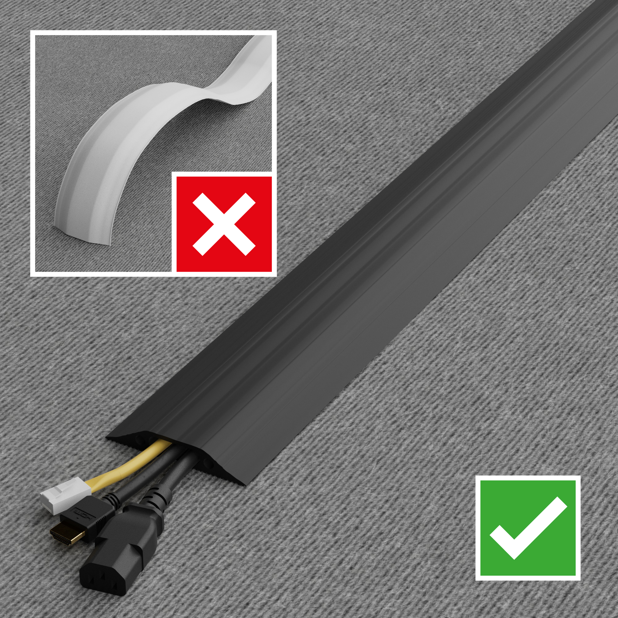 182-3872 RS PRO 9 m Black Cable Cover in Polyvinyl Chloride, 30 mm ID
