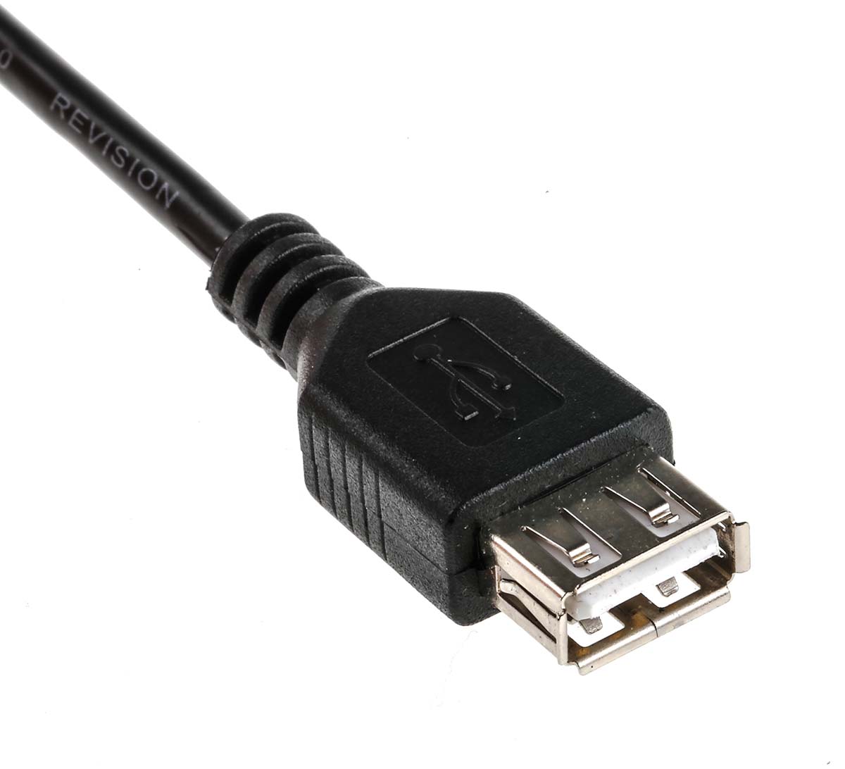 RS PRO IC Socket USB Cable, Male USB Type A to Female, USB 2.0 USB Type A, Black, 250 mm