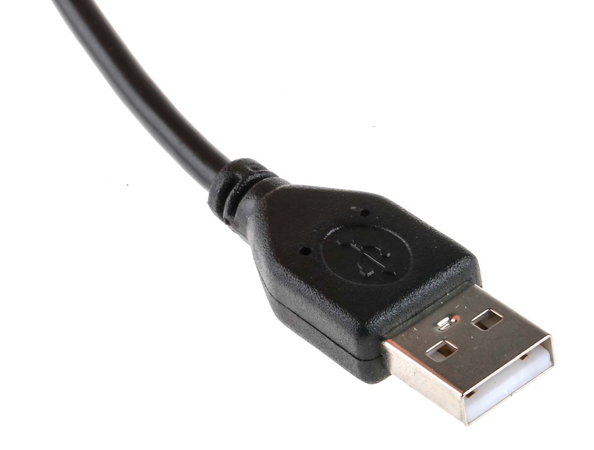 182-8486 RS PRO IC Socket USB Cable, Male USB Type A to Female, USB 2.0 USB Type A, Black, 250 mm