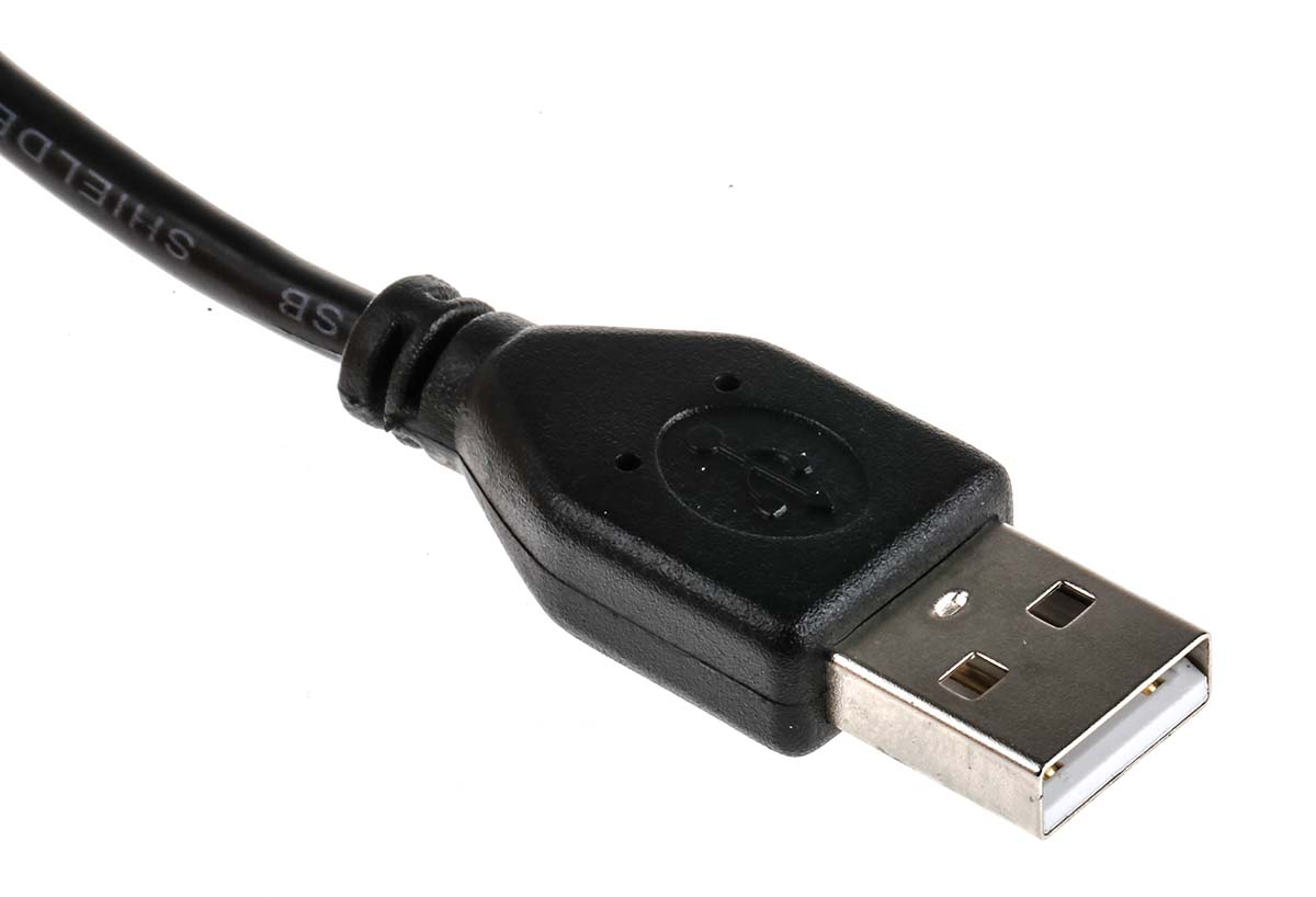182-8488 RS PRO IC Socket USB Cable, Male USB Type A to Female, USB 2.0 USB Type A, Black, 1 m
