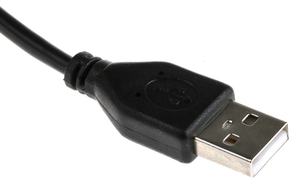 182-8493 RS PRO IC Socket USB Cable, Male USB Type A to Male, USB 2.0 Mini USB Type B, Black, 3 m