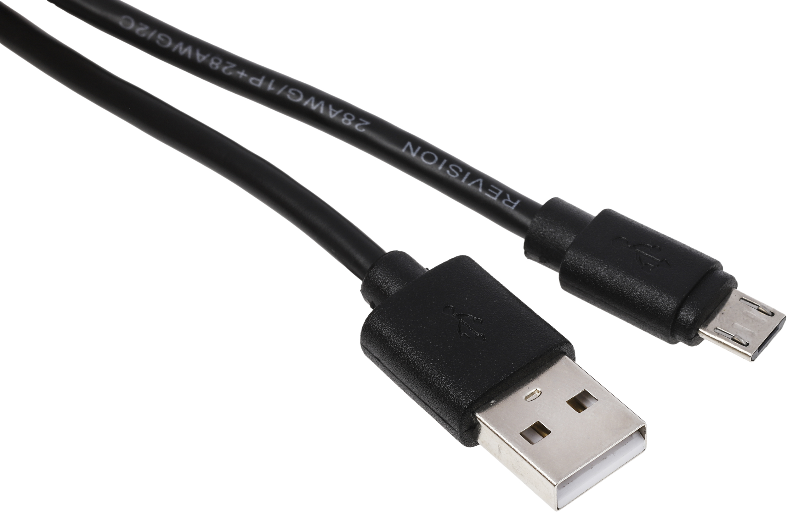 RS PRO IC Socket USB Cable, Male USB Type A to Male, USB 2.0 Micro USB Type B, Black, 1.8 m