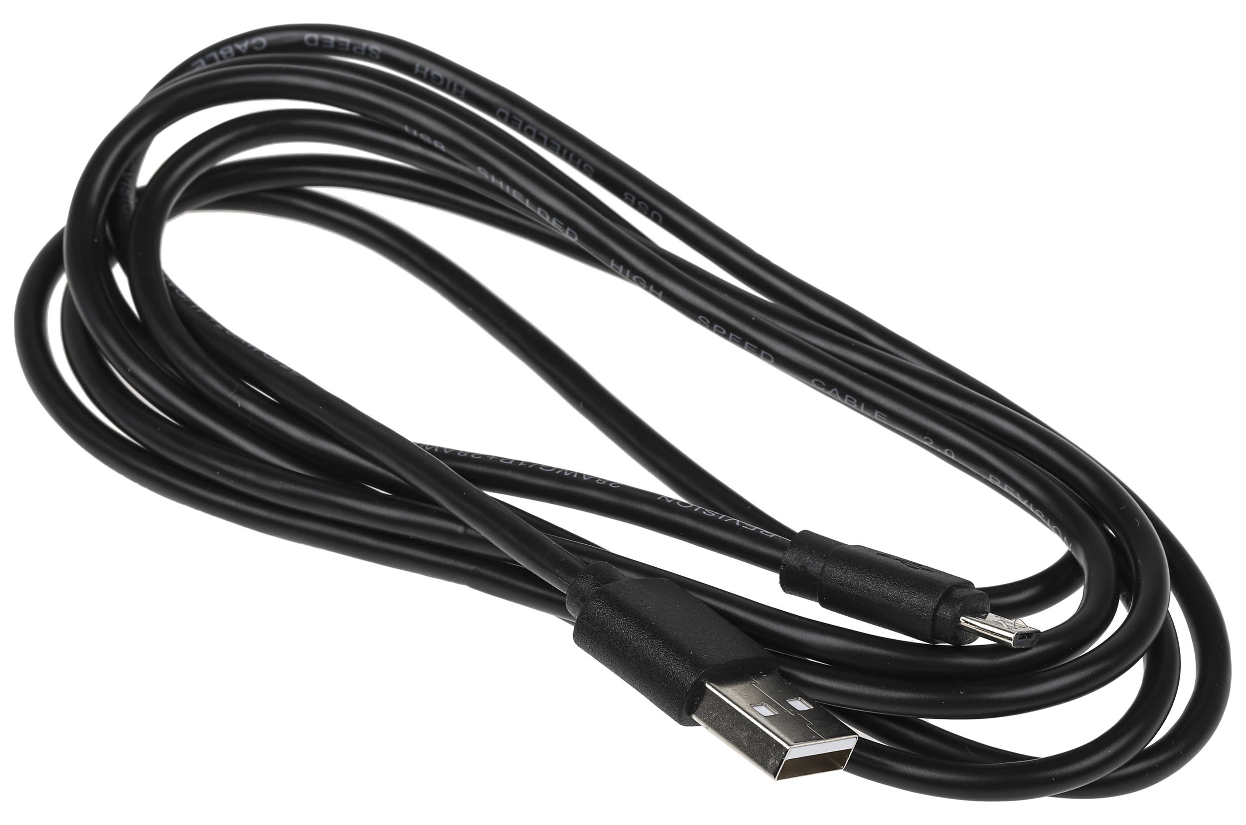 182-8496 RS PRO IC Socket USB Cable, Male USB Type A to Male, USB 2.0 Micro USB Type B, Black, 1.8 m