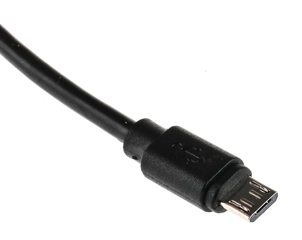 RS PRO IC Socket USB Cable, Male USB Type A to Male, USB 2.0 Micro USB Type B, Black, 3 m