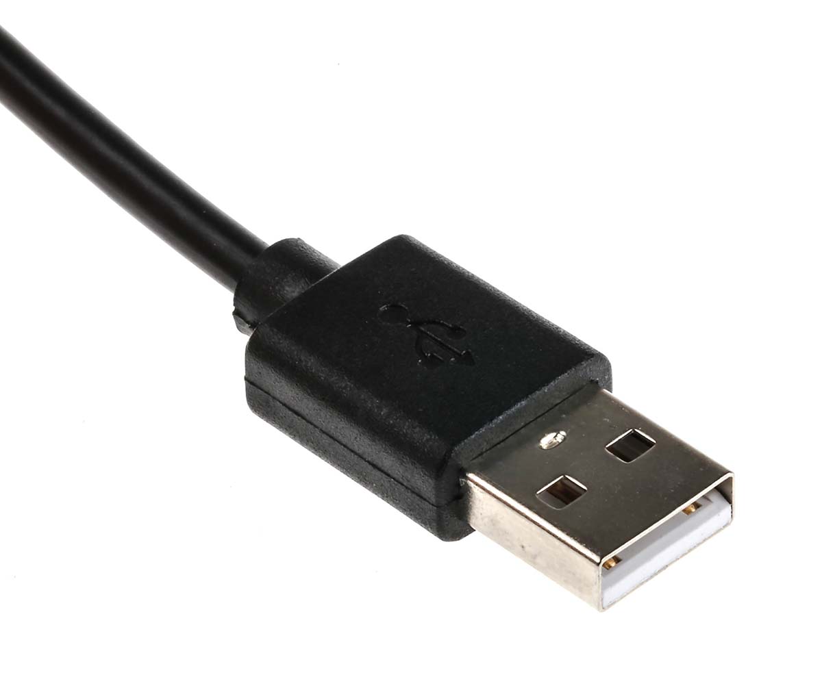 182-8497 RS PRO IC Socket USB Cable, Male USB Type A to Male, USB 2.0 Micro USB Type B, Black, 3 m