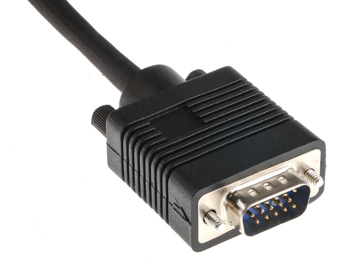 182-8529 RS PRO Male VGA to Male VGA Cable, 15 m Black