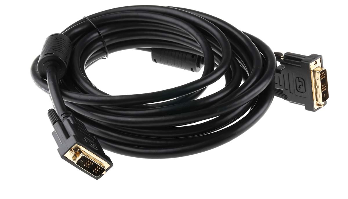 182-8559 RS PRO, Male DVI-D Single Link to Male DVI-D Cable, 5 m Black sheath Polyvinyl Chloride