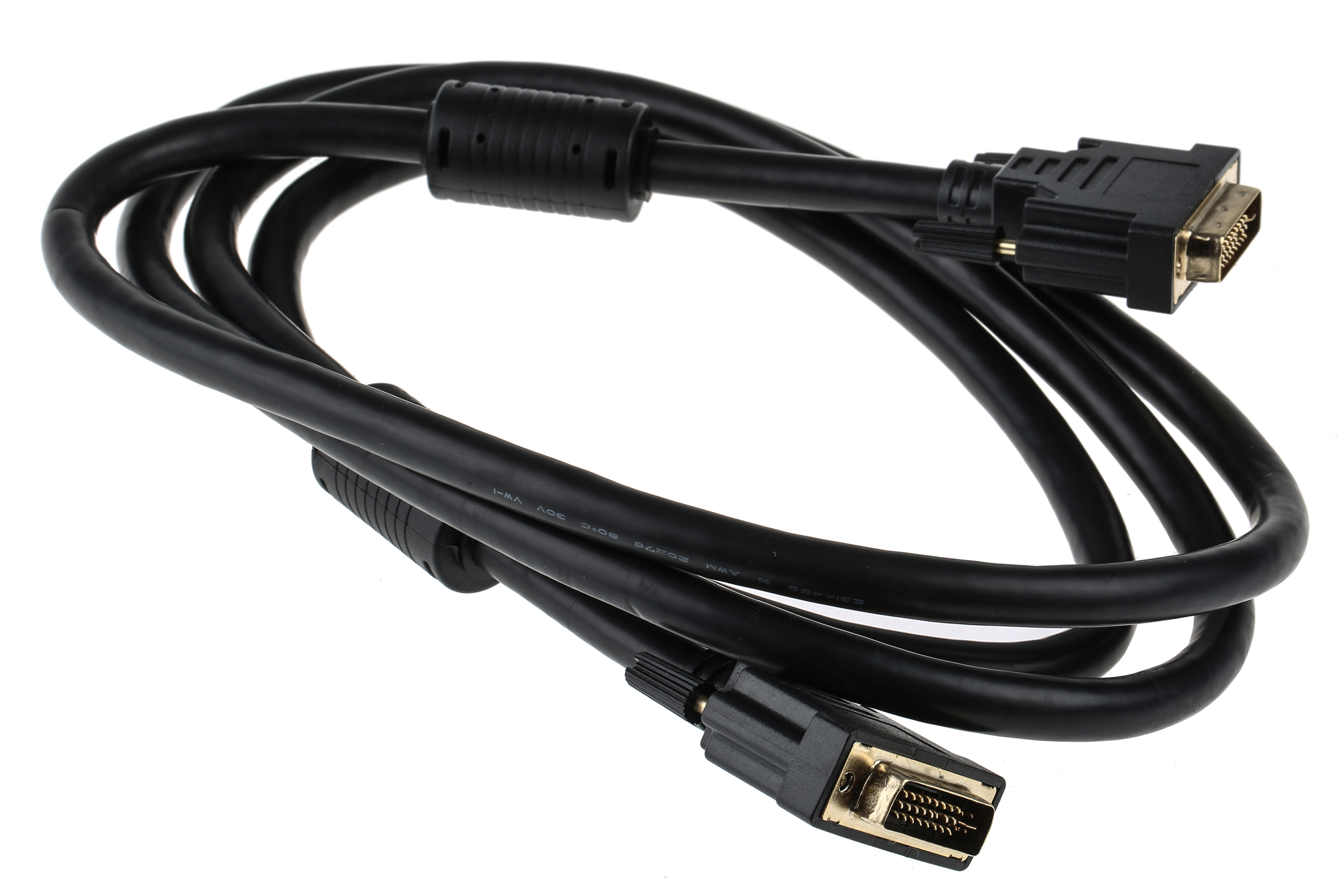 RS PRO, Male DVI-I to Male DVI-I Cable, 2 m Black sheath Polyvinyl Chloride