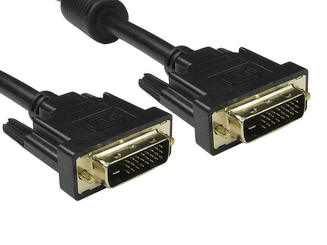 RS PRO, Male DVI-D Dual Link to Male DVI-D Cable, 1 m Black sheath Polyvinyl Chloride