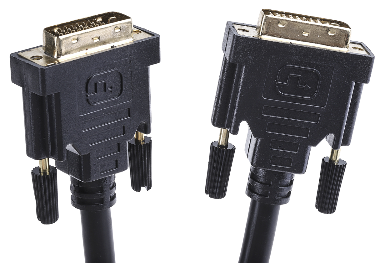 182-8565 RS PRO, Male DVI-D Dual Link to Male DVI-D Cable, 2 m Black sheath Polyvinyl Chloride