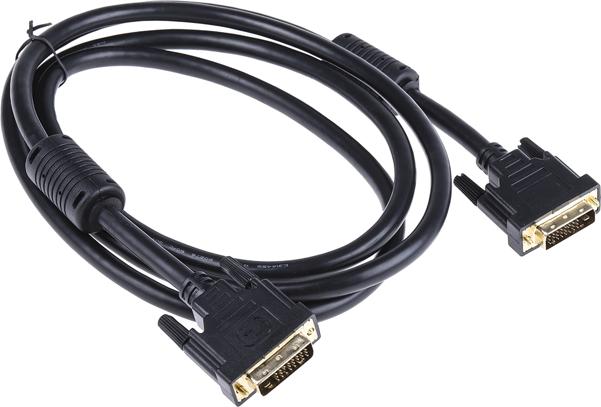 182-8565 RS PRO, Male DVI-D Dual Link to Male DVI-D Cable, 2 m Black sheath Polyvinyl Chloride