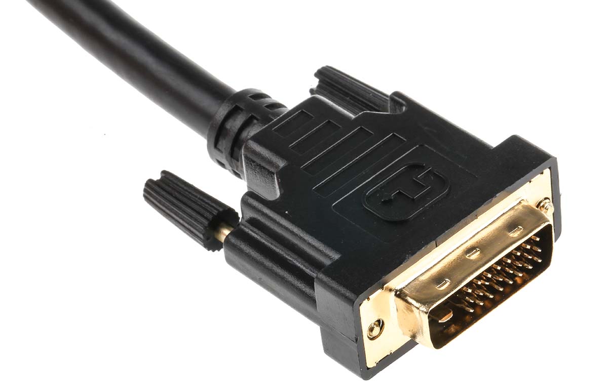 RS PRO, Male DVI-D Dual Link to Male DVI-D Cable, 3 m Black sheath Polyvinyl Chloride