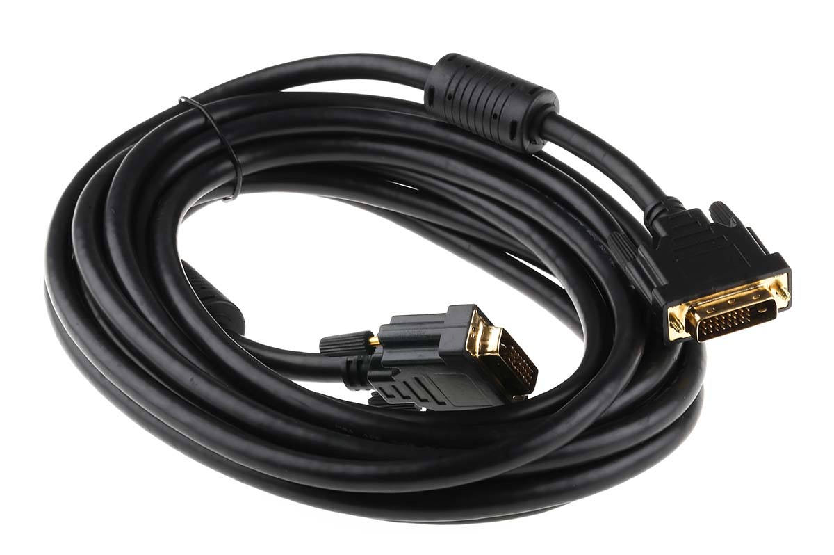 182-8567 RS PRO, Male DVI-D Dual Link to Male DVI-D Cable, 5 m Black sheath Polyvinyl Chloride