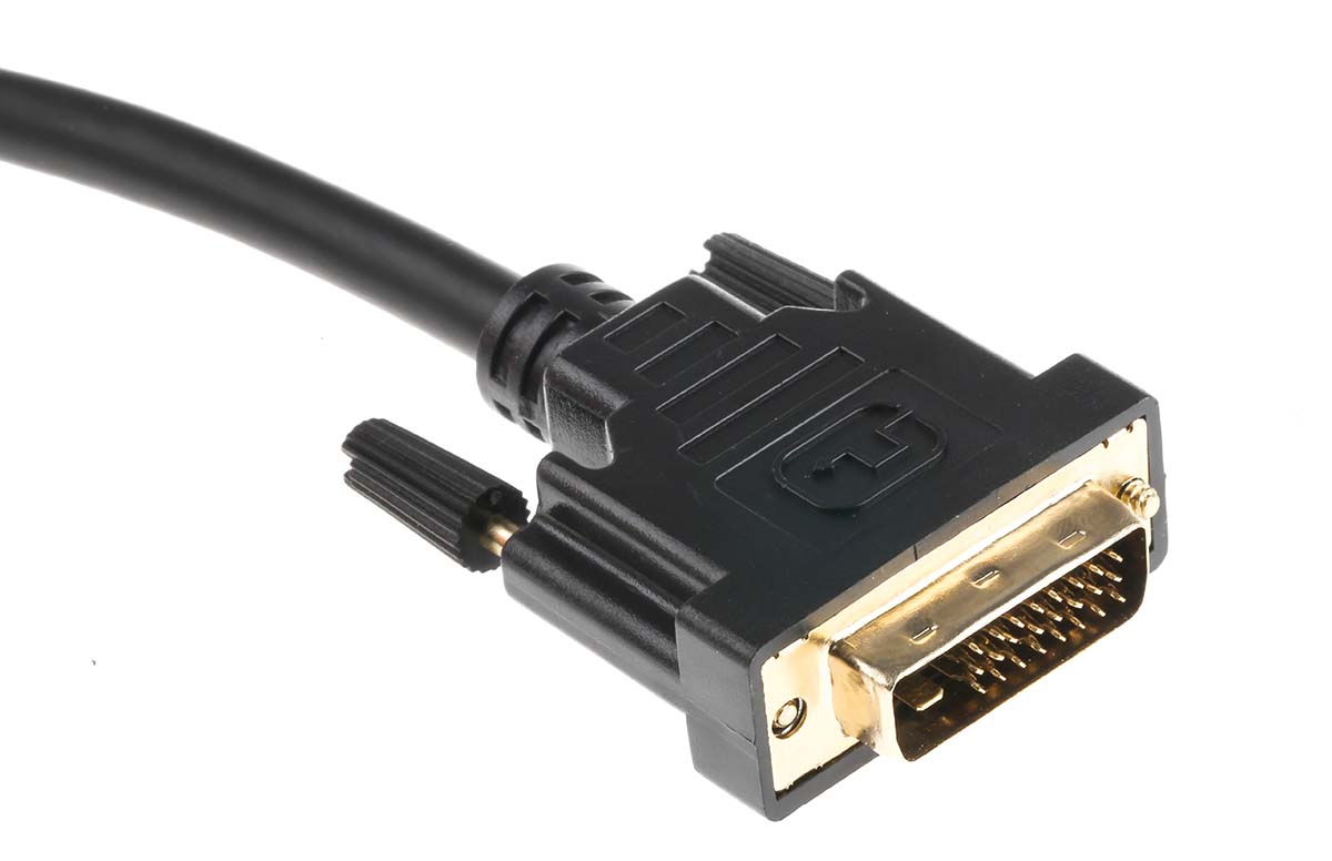 RS PRO, 10 m 1920x1200 HDMI Cable, - Male DVI-D Dual Link to Male DVI, Black