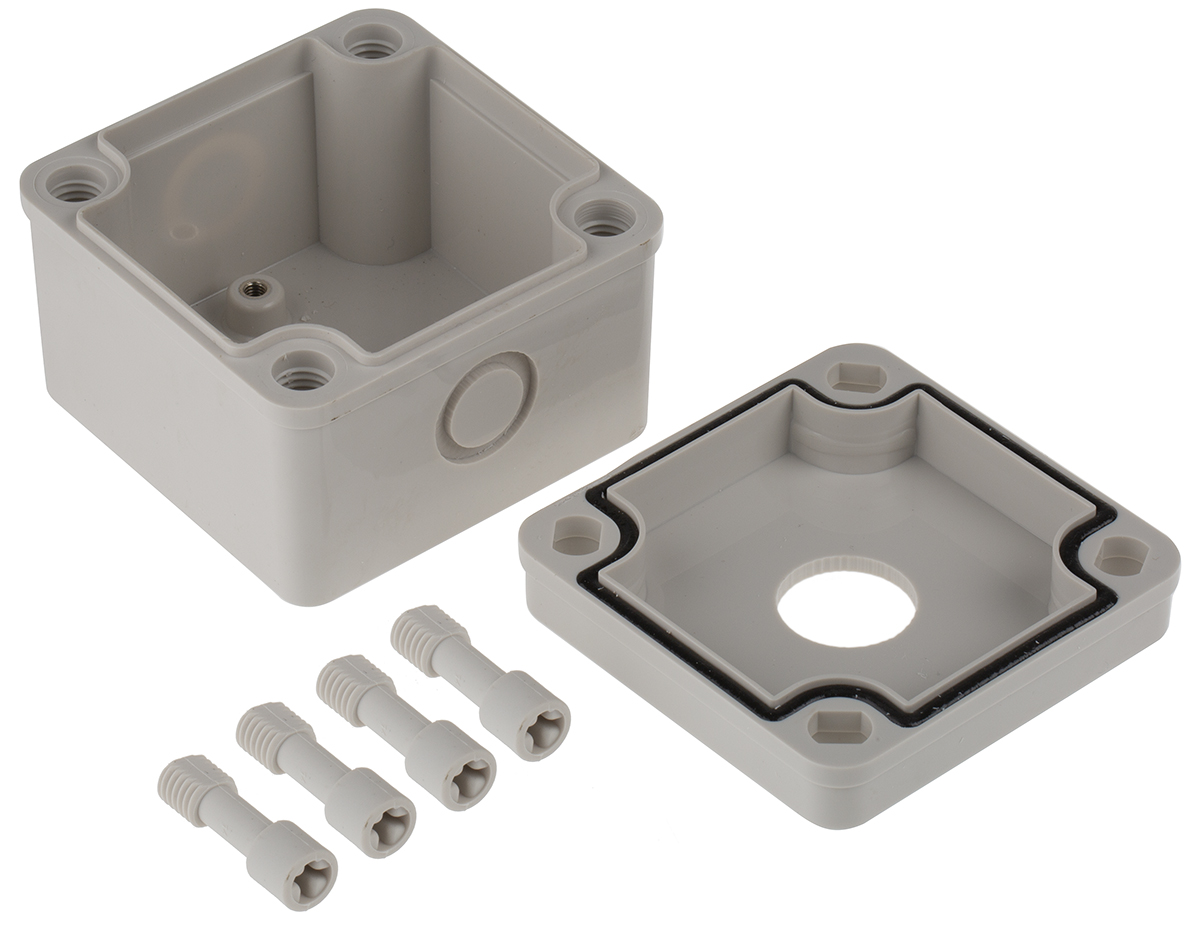 182-8655 RS PRO Grey Plastic Push Button Enclosure - 1 Hole 22.5 mm Diameter
