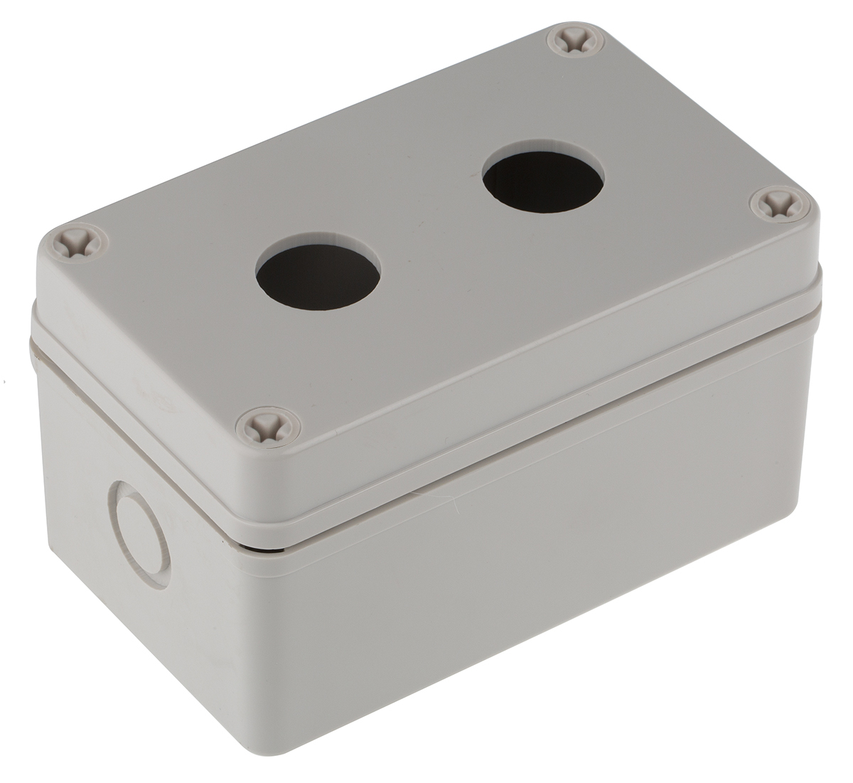 RS PRO Grey Plastic Push Button Enclosure - 2 Hole 22.5 mm Diameter