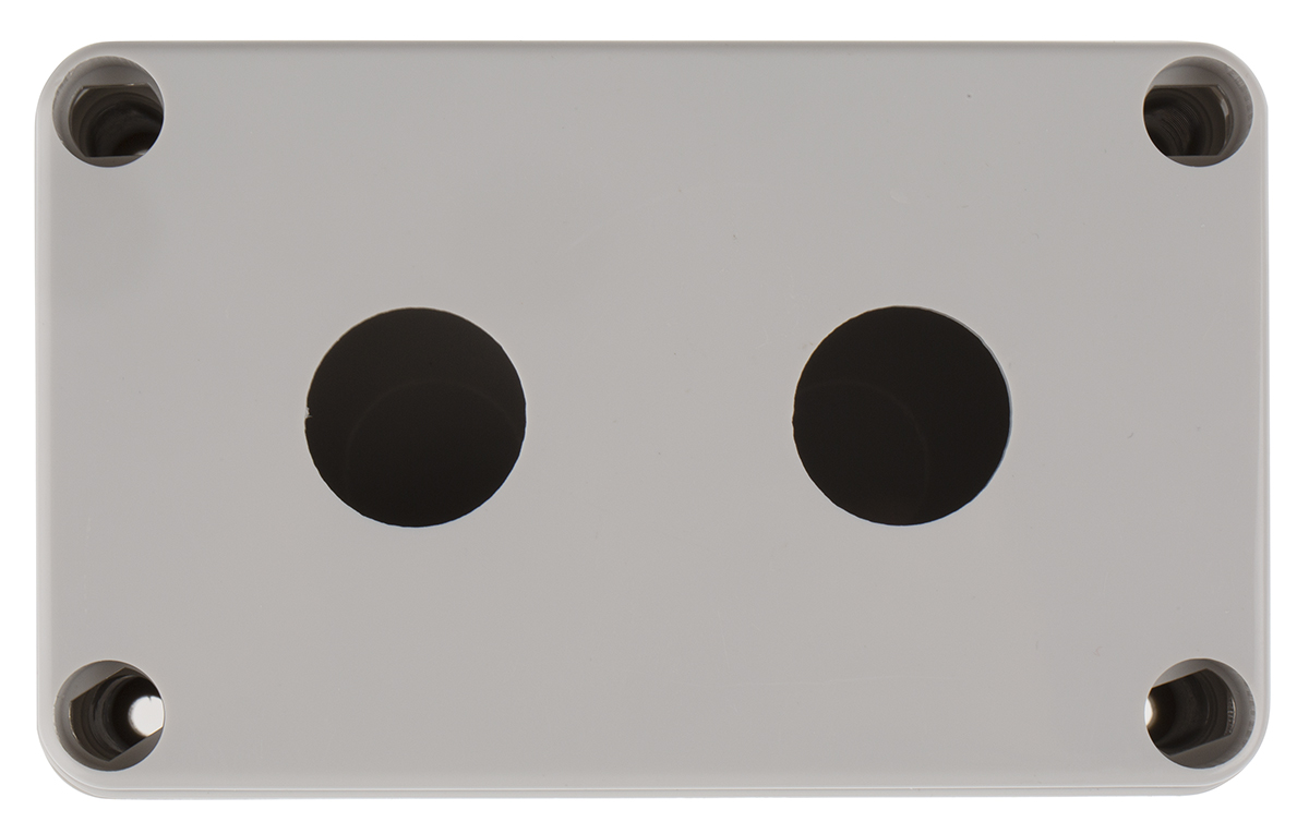 182-8656 RS PRO Grey Plastic Push Button Enclosure - 2 Hole 22.5 mm Diameter