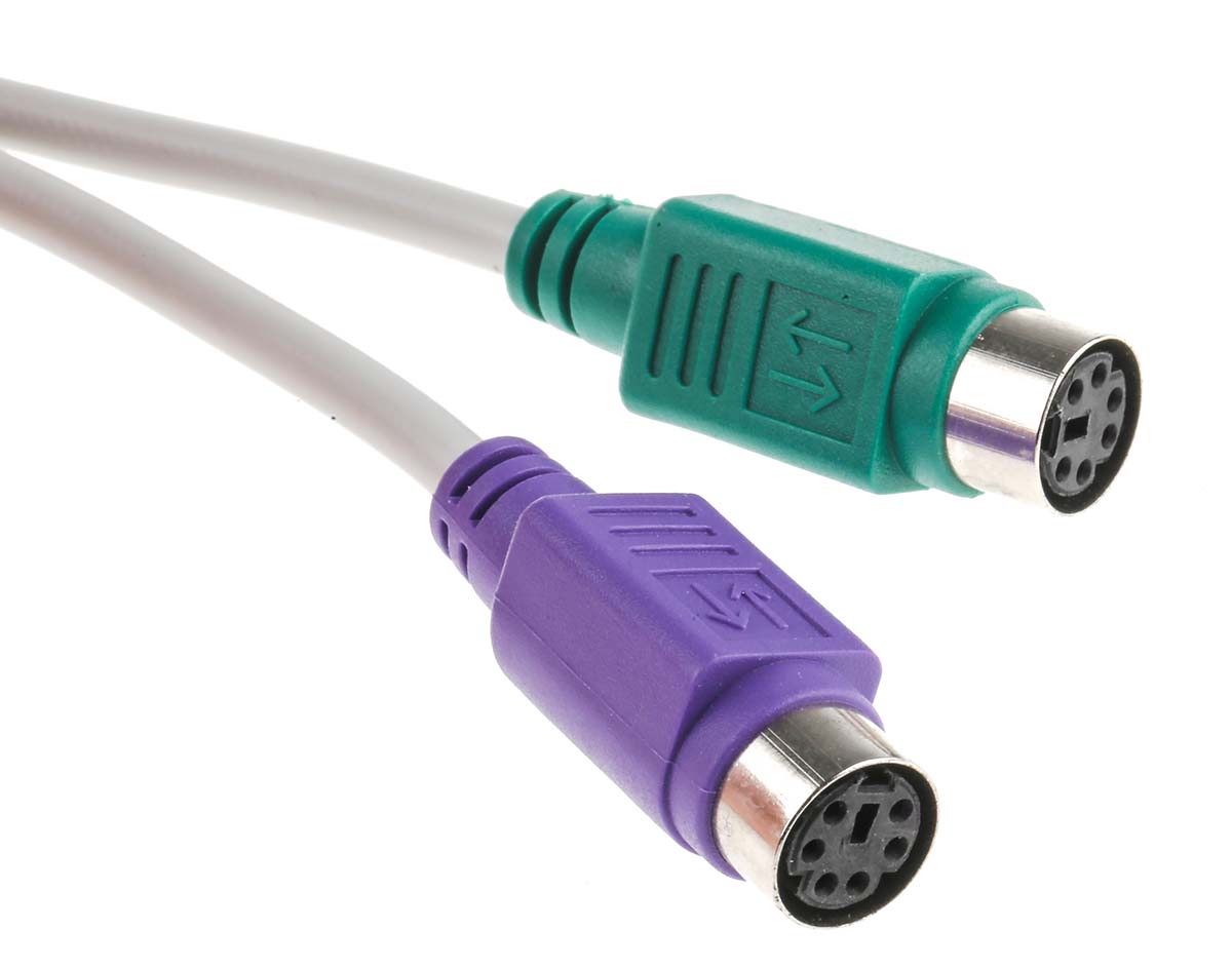 RS PRO Male USB Type A to Female PS2 x 2 KVM Mixed Cable Assembly