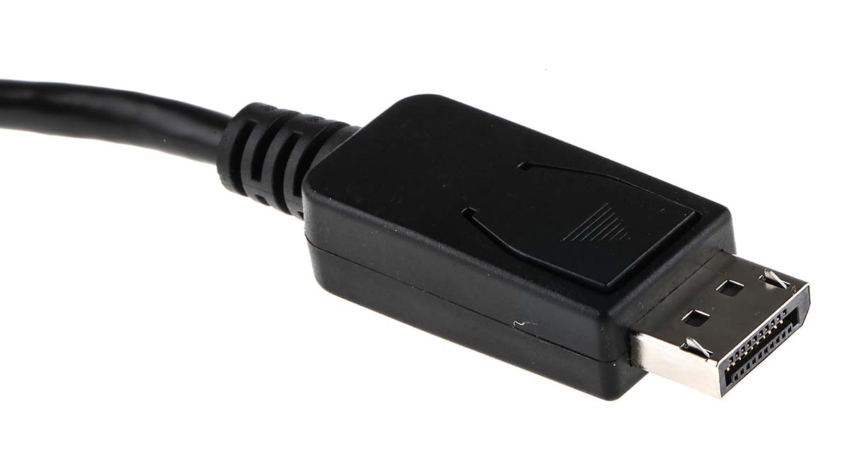 182-8789 RS PRO Male DisplayPort to Female DVI-D, Polyvinyl Chloride DisplayPort Cable, 150 mm