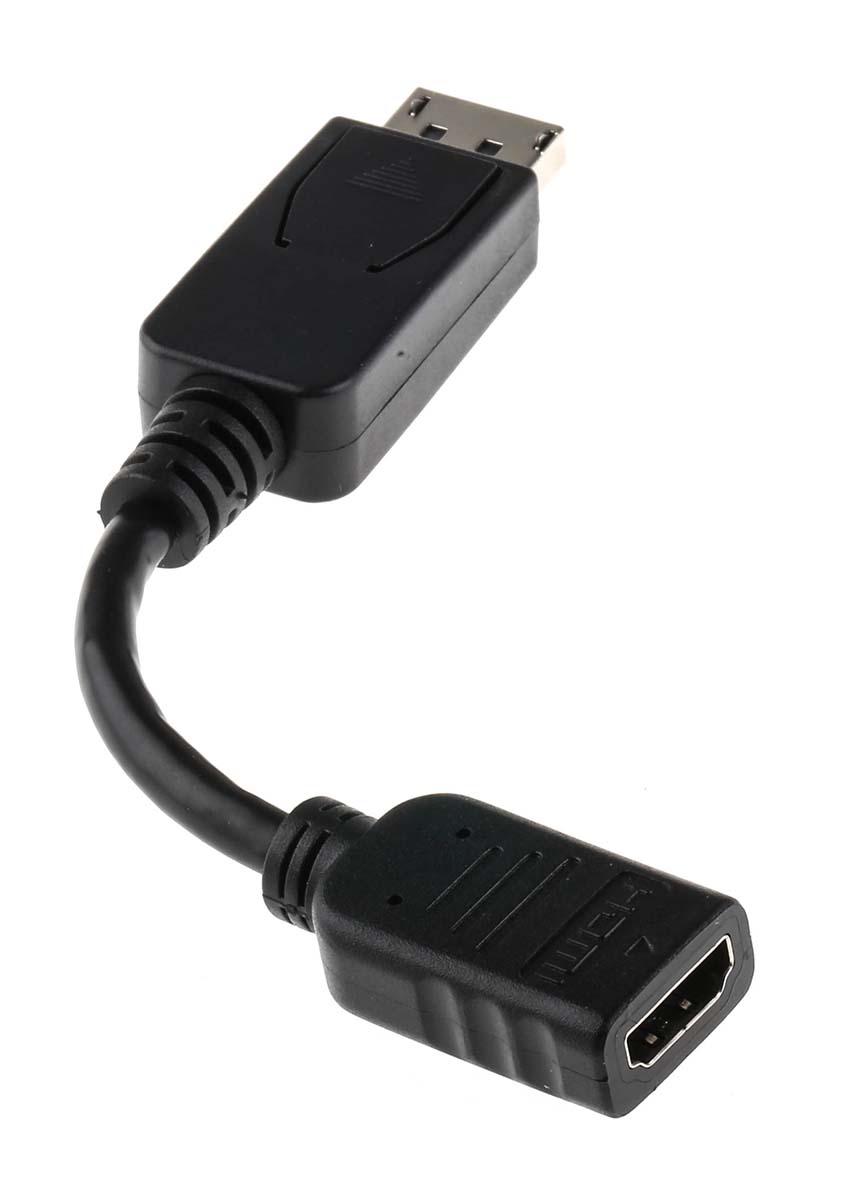 182-8793 RS PRO Male DisplayPort to Female HDMI, Polyvinyl Chloride DisplayPort Cable, 150 mm
