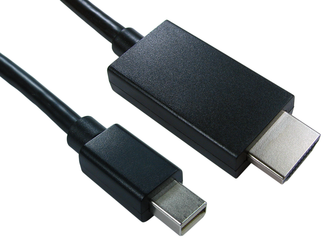 RS PRO Male Mini DisplayPort to Male HDMI, Polyvinyl Chloride DisplayPort Cable, 2 m