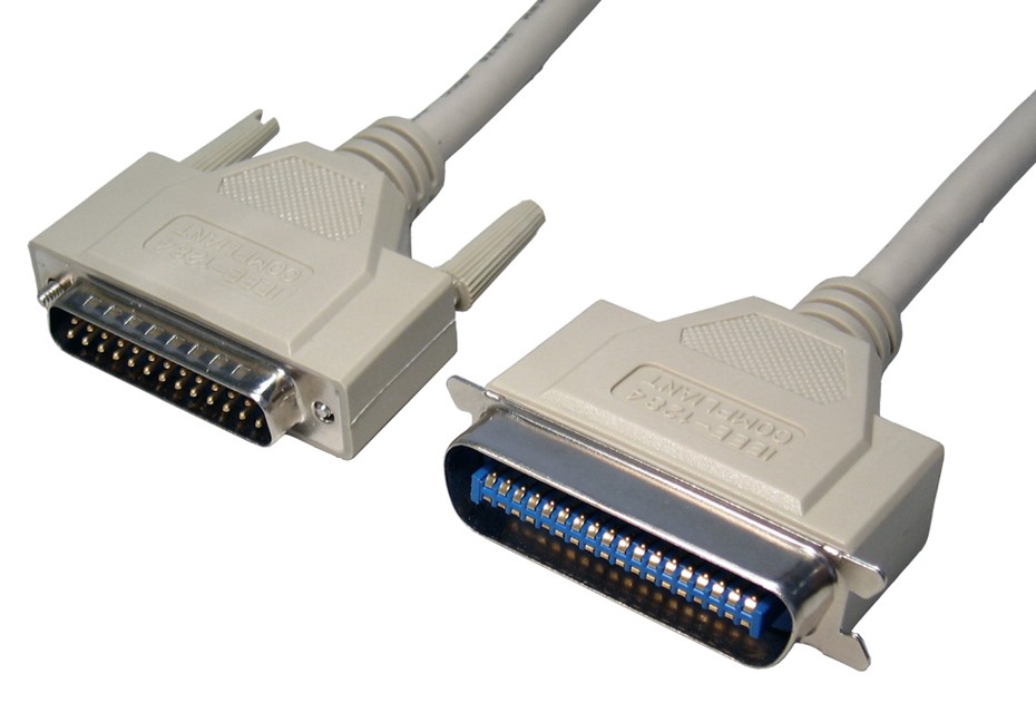 RS PRO Male Centronic, D-Sub 25-Pin to Male C36 Parallel Cable, 3 m, Grey Sheath