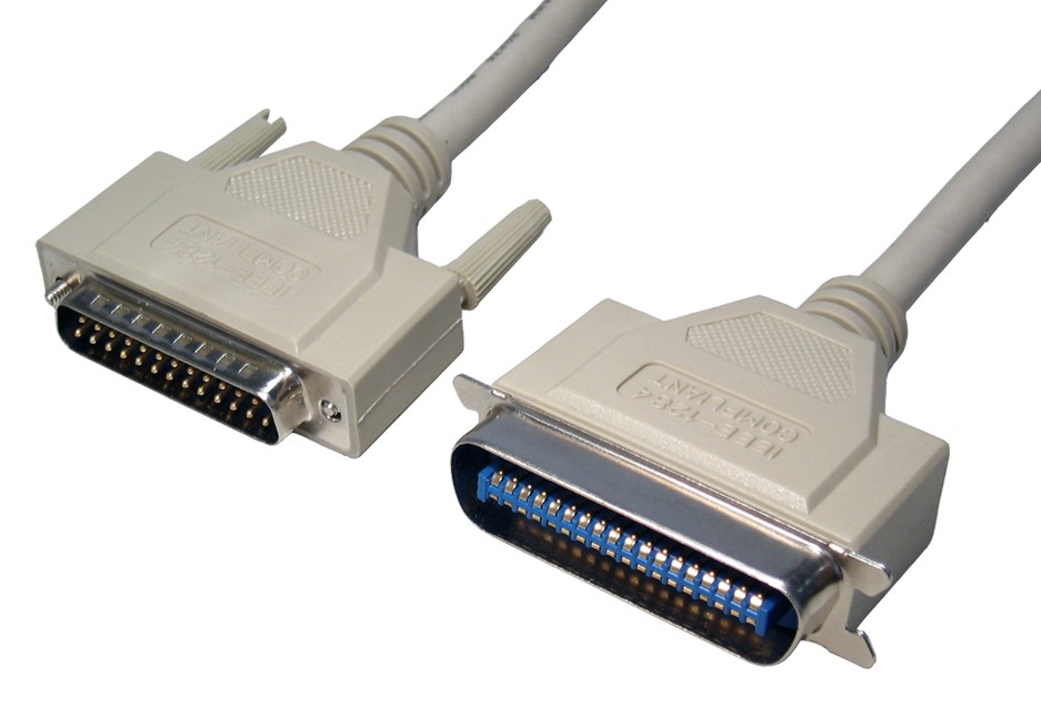 RS PRO Male Centronic, D-Sub 25-Pin to Male C36 Parallel Cable, 10 m, Grey Sheath