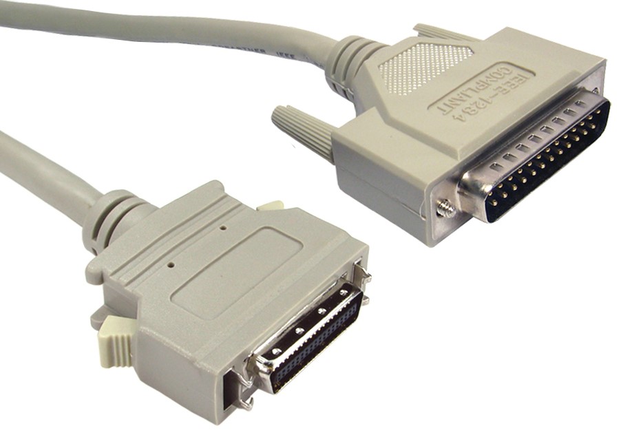 RS PRO Male Centronic, D-Sub 25-Pin to Male C36 Parallel Cable, 3 m, Grey Sheath