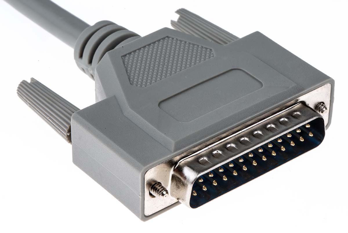 182-8823 RS PRO Male D-Sub 25-Pin to Female DB25 Serial Cable, 2 m Polyvinyl Chloride, SL Series