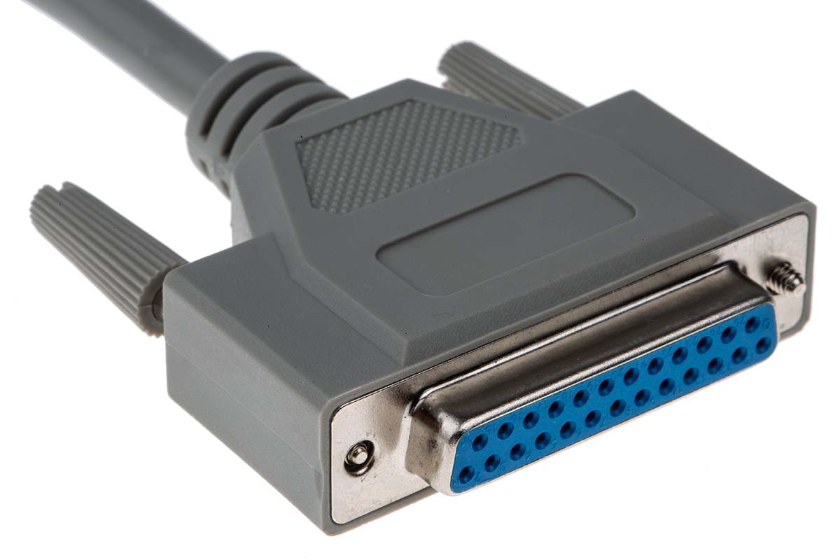 182-8824 RS PRO Male D-Sub 25-Pin to Female DB25 Serial Cable, 10 m Polyvinyl Chloride, SL Series
