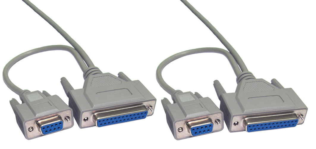 RS PRO Female D-Sub 25-Pin, D-Sub 9-Pin to Female DB9, DB25 Serial Cable, 2.5 m Polyvinyl Chloride, SL Series