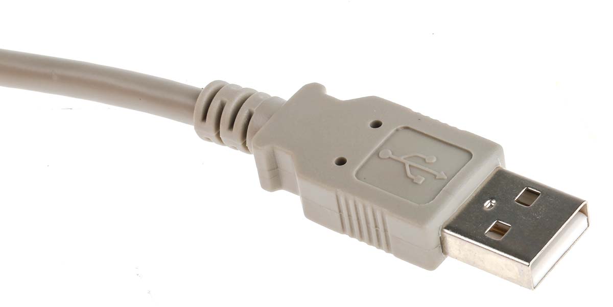 182-8830 RS PRO IC Socket USB Cable, Male USB Type A to Female, USB 2.0 USB Type A, Grey, 1 m