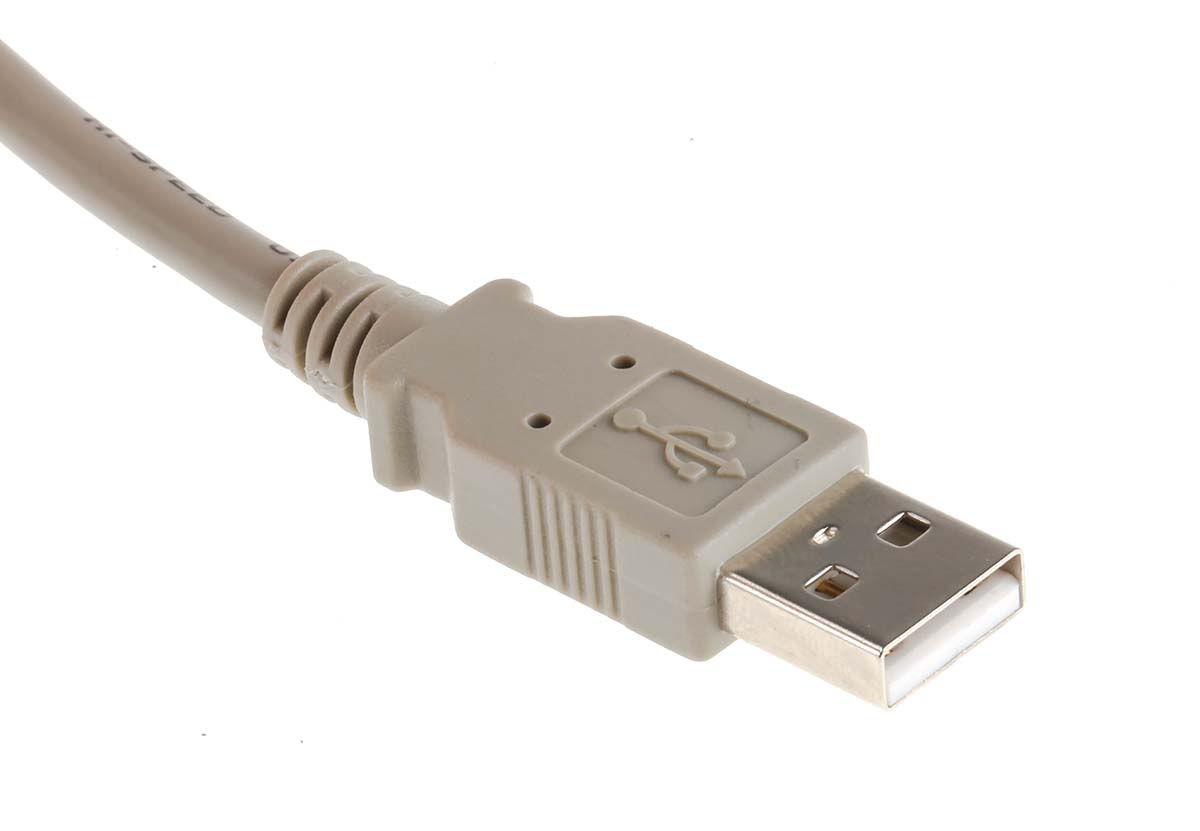 182-8833 RS PRO IC Socket USB Cable, Male USB Type A to Male, USB 2.0 USB B, Grey, 3 m