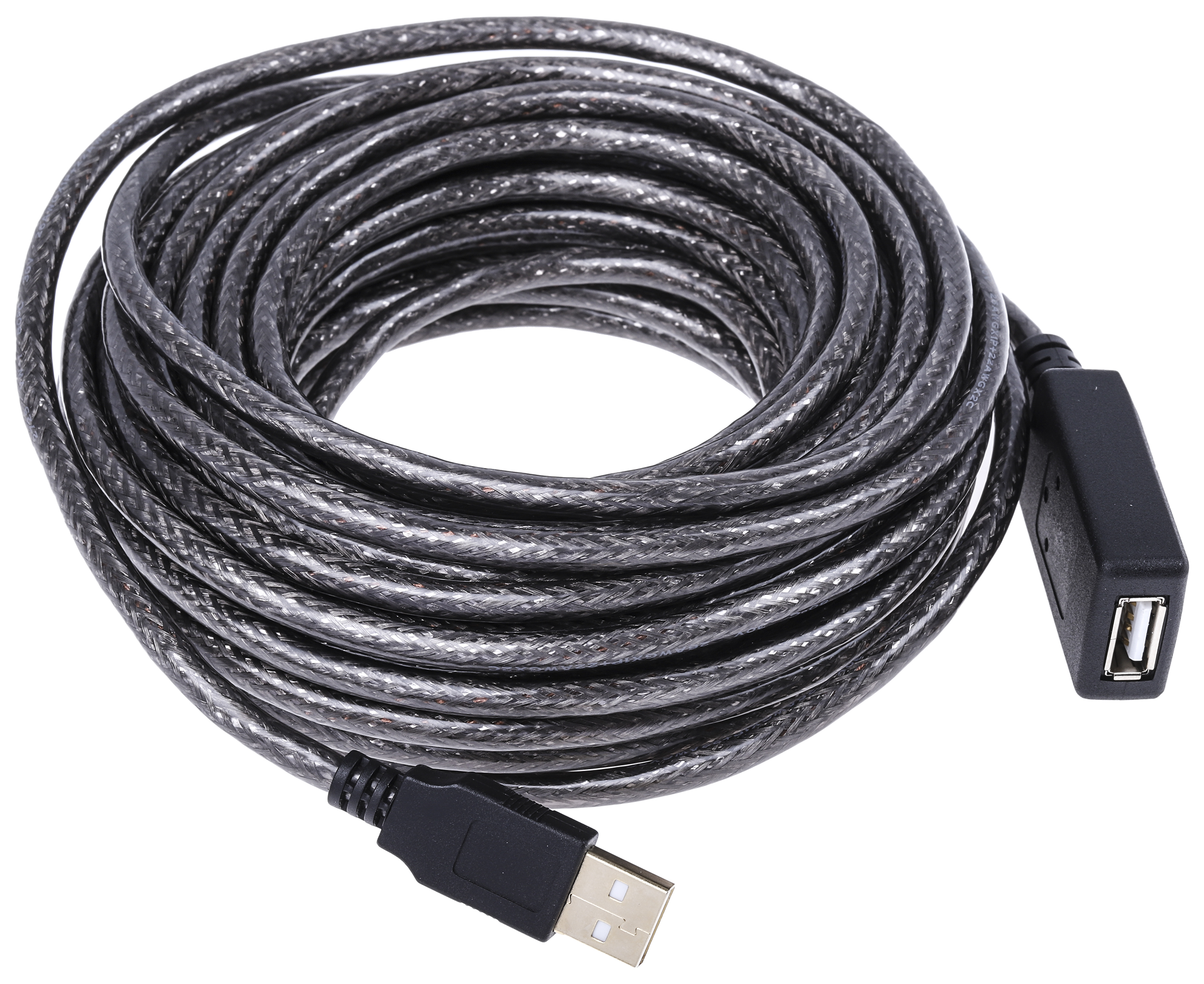 182-8835 RS PRO  USB 2.0, Male USB Type A to Female USB Type A, Black, 12 m