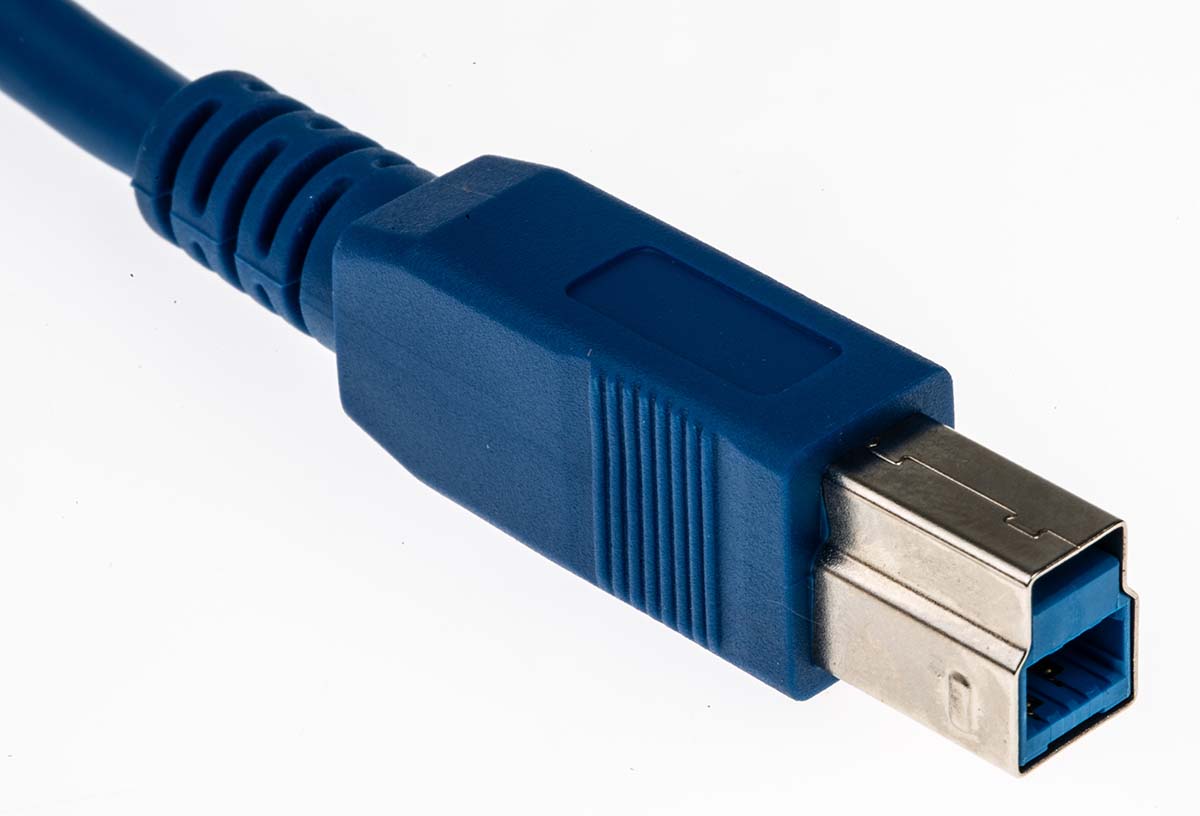 182-8836 RS PRO IC Socket USB Cable, Male USB Type A to Male, USB 3.0 USB B, Blue, 1 m