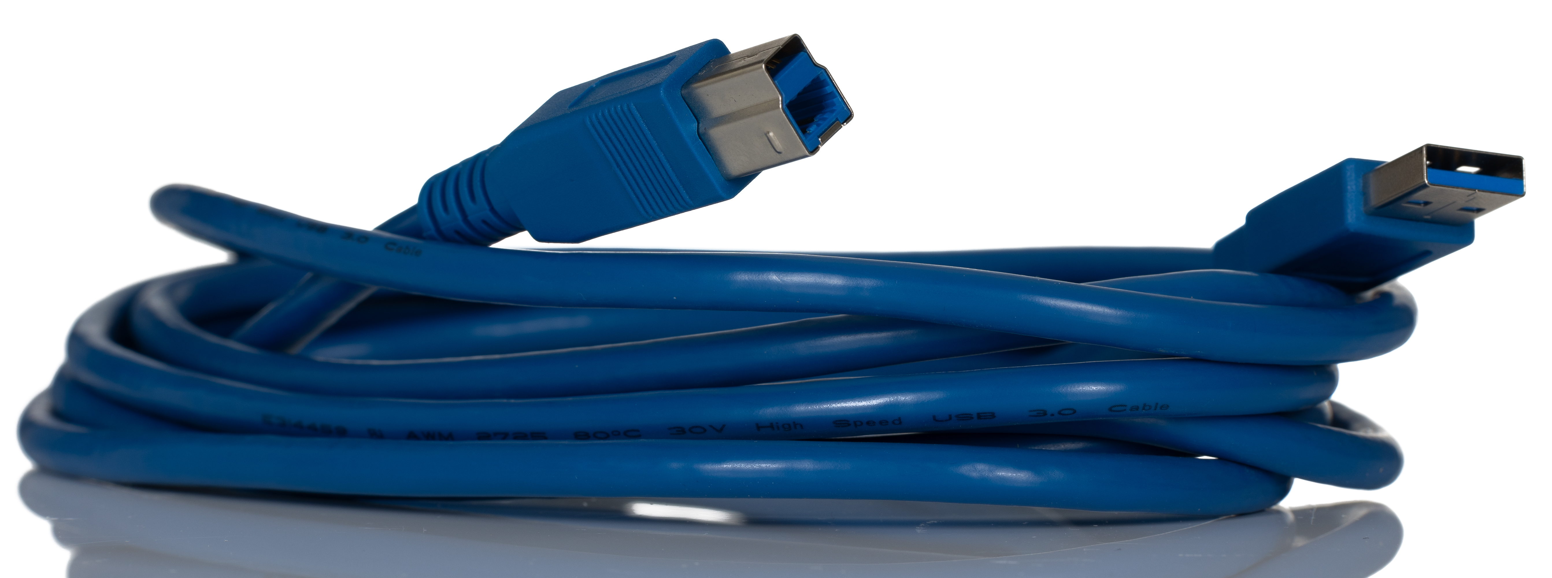 RS PRO IC Socket USB Cable, Male USB Type A to Male, USB 3.0 USB B, Blue, 3 m